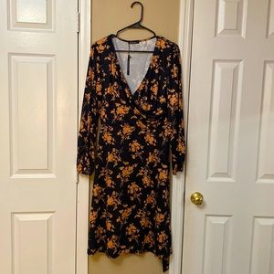 Long sleeved wrap dress size large